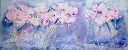 In Bloom VI by Emilija Pasagic - Original Painting on Box Canvas sized 60x24 inches. Available from Whitewall Galleries